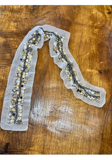 Taş İşleme Dikiş Giyim Aksesuarı Aplike 74x5 Cm