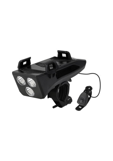 Pazly 4'lu Çok Fonksiyonlu Bisiklet Lambası + Selfie Çubuğu + Korna + Telefon Tutucu 250 Lümen, Güçlü Işık