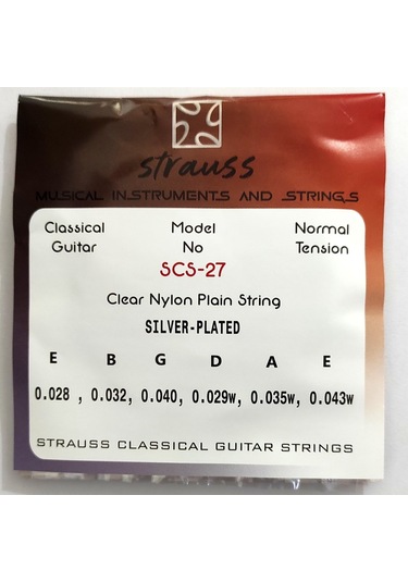 Strauss SCS-27 Klasik Gitar Teli Takım Normal Tension