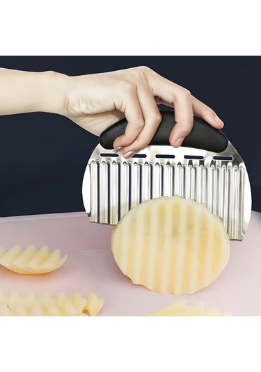 Cordial 4 Mevsim Dalgalı Patates Kesici, Dilimleyici Ve Doğrayıcı, Siyah Ev Mutfak Aleti Siyah