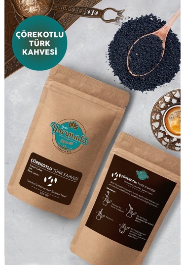 Tarihi Yarımada Kahvecisi Taze Çekilmiş Orta Kavrulmuş ve Öğütülmüş Çörek Otlu Türk Kahvesi 500 G