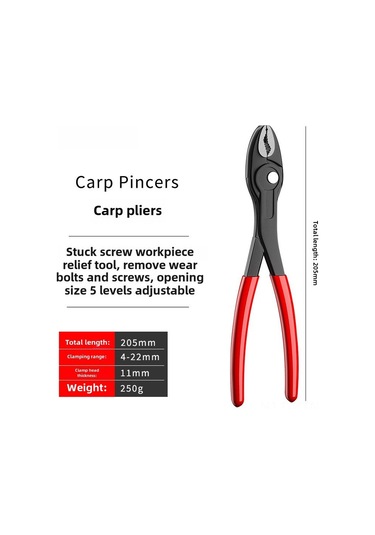 Kosona 8 İnç Çok Amaçlı Çekici Levye Nıklama: Kaygan/vurmuk İvme Çıkarıcı, Çoklu Vites Ayarı, Geniş Açılım, Kauçuk Saplı