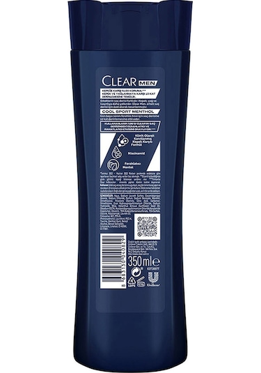 Clear Men Cool Sport Menthol Kepeğe Karşı Etkili Şampuan 3 x 350 ML