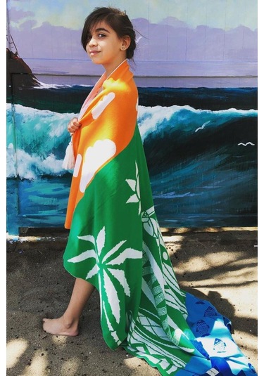 Organik Triko Çocuk Örtüsü, Thassos 110x140 , Yeşil