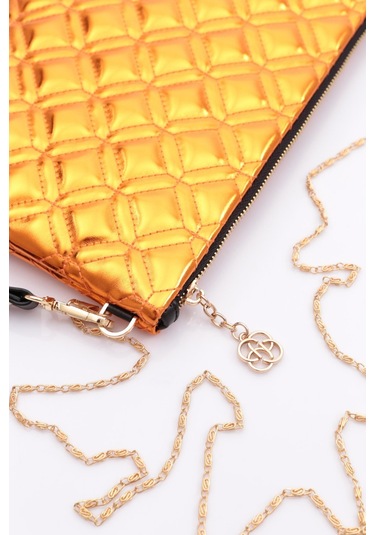 Dgn 4004 Kadin Baklava Dilimi Desenli Portföy Çanta 4004-2337-R145173 Turuncu