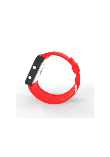 Cool Watch Saat - Siyah Led Kasa - Kırmızı Kayış Unisex Pembe