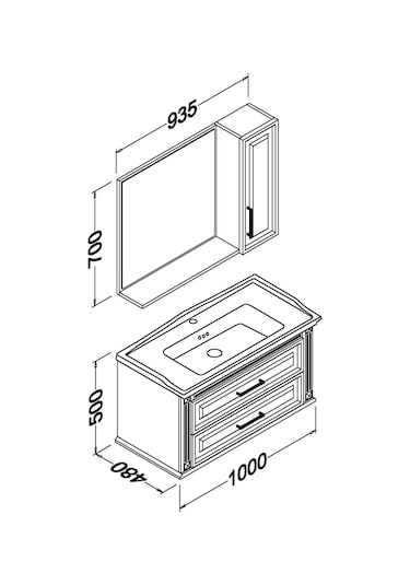 Moskova 100 Cm Banyo Dolabı-Beyaz(Boy Dolap Hariç )