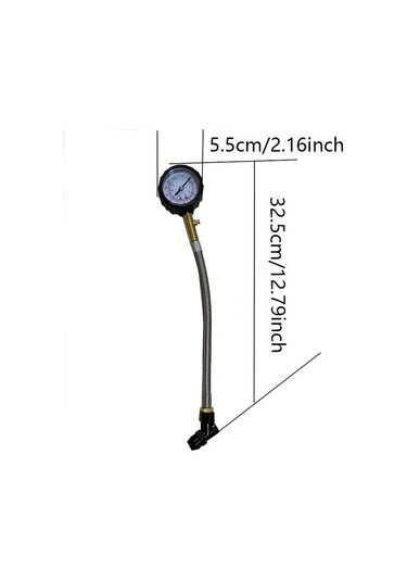 Boatshop1 Qc-15 Yüksek Hassasiyetli Lastik Basınç Ölçer Esnek Hortum Ve Analog Kadran İle Tüm Lastik Tipleri İçin Dayanıklı Ergonomik Tasarım