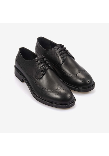 Kemal Tanca Hakiki Deri Erkek Günlük Ayakkabı 2802 Siyah