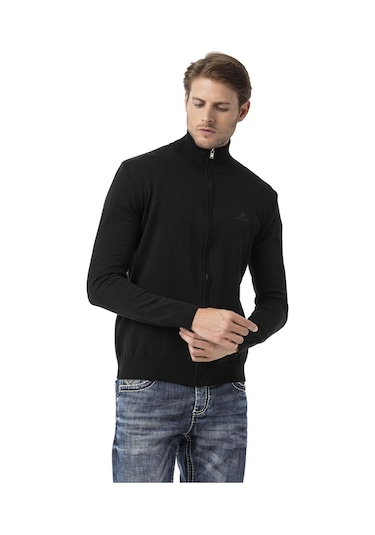 Cp282 Ultimate Zip Luxe Knit Men Sweater Siyah