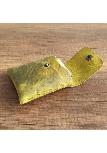 Sumerian Leather Craft Deri Sigara Kılıfı Limon Yeşili 2