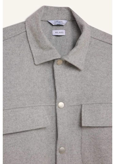 DeFacto Relax Fit Oduncu Basic Düz Uzun Kollu Gömlek Ceket A6876AX24AUGR91