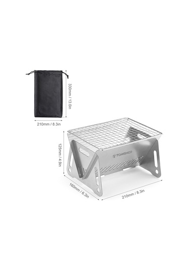 Teltree Çelik Islak Dış Mekan Mangal Ocağı, Çıkma Panelli, Kamp Ve Bisiklet Turları İçin Taşınabilir Pişirme Aleti Gümüş