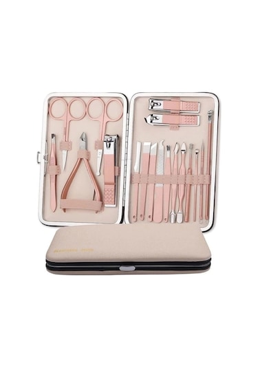 Sunup Sn-27097 Paslanmaz Çelik 18in1 Profesyonel Manikür Tırnak Bakım Seti Çok Renkli
