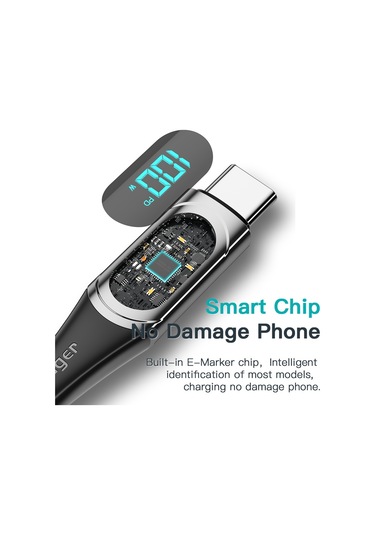 Cbtx Essager Usb-C 100 W 5A Şarj Veri Aktarım Kablosu 2 M