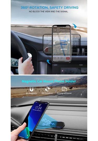 J009 Torpidoya Yapışan Manyetik Araç İçi Telefon Tutucu