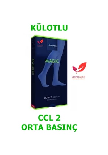 Sigvaris Magic Külotlu Varis Çorabı (Mg-2 Orta Basınç) Siyah CCL2 XL Kapalı Uzun