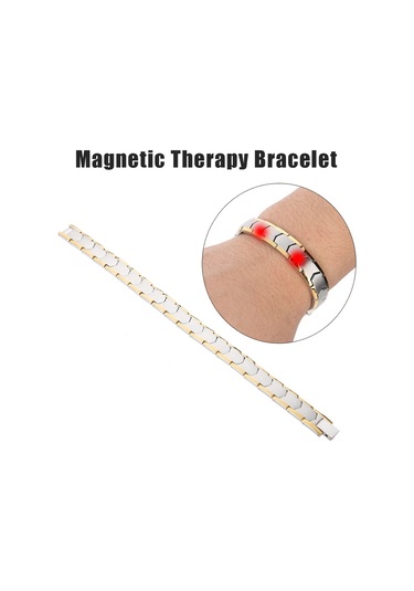 Tenfowee Erkekler İçin Titanyum Çelik Sağlık Bilezik, Manyetik Tasarım, Eklem Ağrısı Azaltıcı, Kan Dolaşımını Geliştirici, Uzunluğu Ayarlanabilir Gümüş Diğer