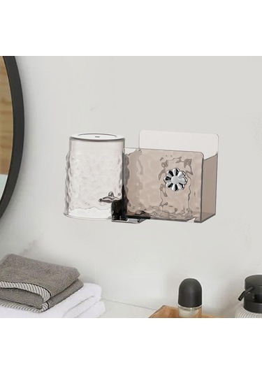 Homyl 3 In 1 Diş Fırçası Tutucu Çok Amaçlı Kolay Kurulum Gri