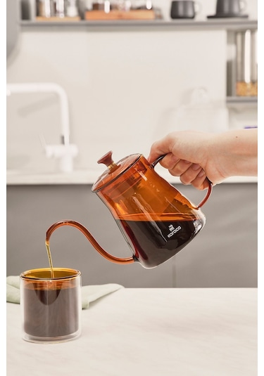 Karaca Martina Borosilikat Cam Coffe Kettle Orange 600 ml