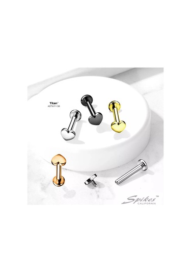 Spikes Kulak İçin Titanyum Kalp Dövme Labreti 124162277 Gri