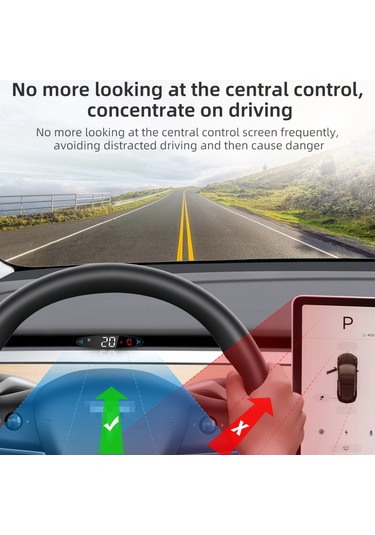 Reedark Tesla Model 3/y Hud Gösterge: Hız, Vites, Sinyal, Pil Ve Emniyet Kemeri Uyarısı 2019-2022