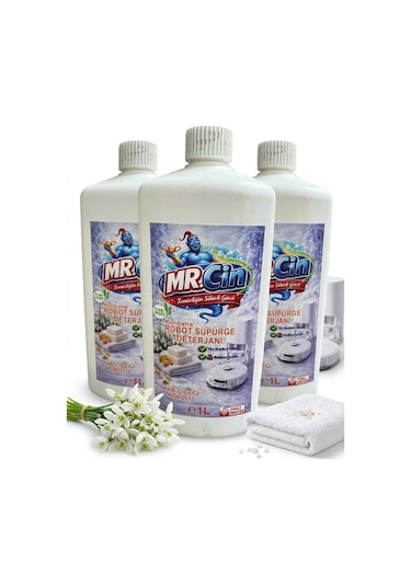 Mr.cin Robot Süpürge Deterjanı Karçiçeği Kokulu 1 Litre X 3 Adet 3’lü Set