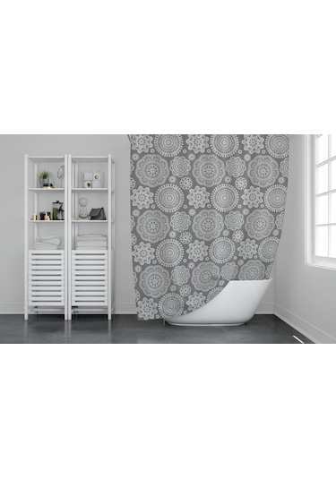 Zethome Günce Banyo Duş Perdesi 2882 Tek Kanat 1x180x200 Çok Renkli