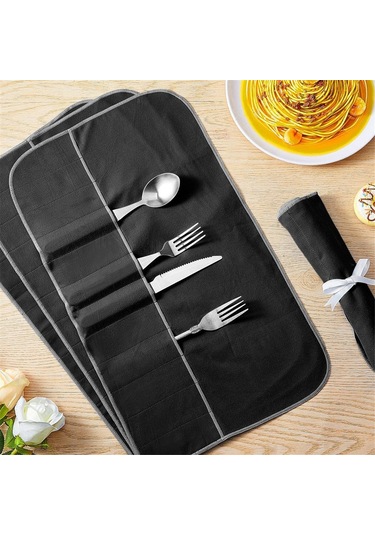 Xiaaokeji Saklama Çantaları Çatal Bıçak Takımı Düzenleyici Kararma Önleyici Koruyucu Çantalar 12 Adet