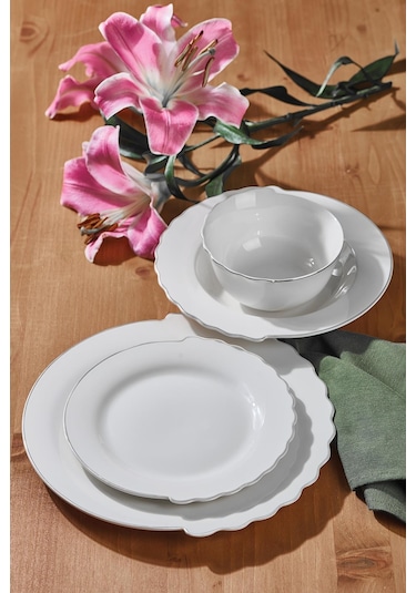 Neva N3522 Platin Hibrit 24 Parça 6 Kişilik Yemek Takımı