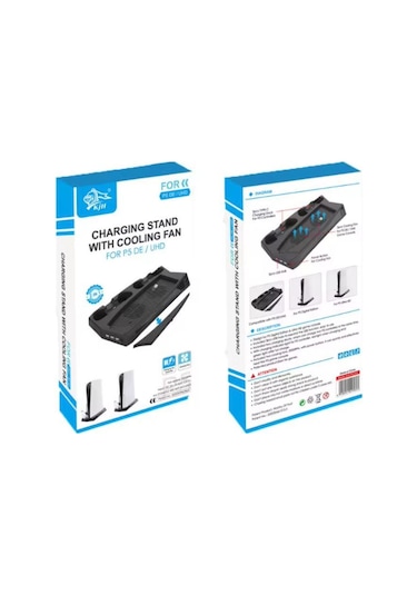 Playstation 5 Standart Fat Kasa Fanlı Stand - Ps5 Dikey Stand Siyah