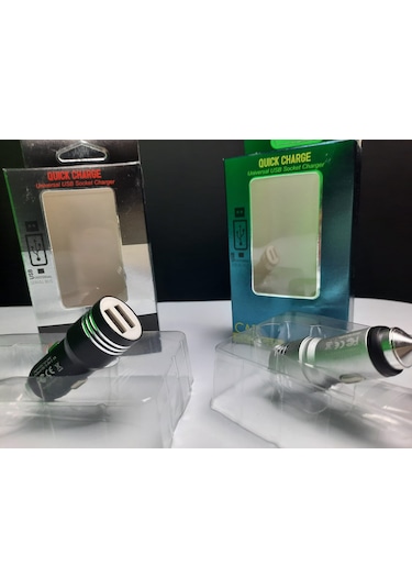Araç Hızlı Şarj Aleti Oto Çakmaklık Araba 2.4A Usb Çift Girişli Siyah