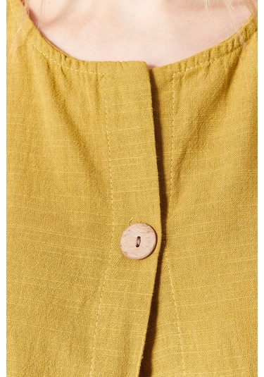 Keten Şık Farklı Tarz Nevin Bluz - Modern Ve Zarif Tasarım HARDAL