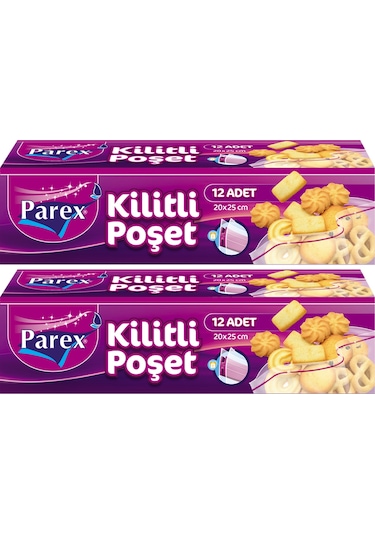 Kilitli Buzdolabı Poşeti Küçük Boy 12'li 20 X 25 Cm İkili Set