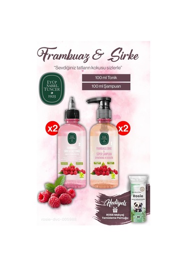 Eyüp Sabri Tuncer Sirke Frambuaz X2 Saç Toniği Ve X2 Şampuan 100 Ml, Rosıe Makyaj Pamuğu
