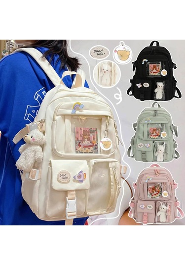 Japon Lisesi Kız Sırt Çantası Okul Çantaları Genç Kızlar Için Çok Cepler Yeni Kawaii Sırt Çantası Kadın Harajuku Sevimli Mochila