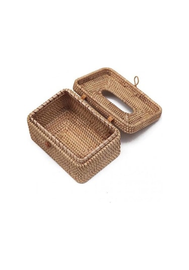 Pazly Yüz Tutucu Suntek Rattan Mendil Kutusu Kapağı Halat Tokalı Ev Aksesuarı Diğer