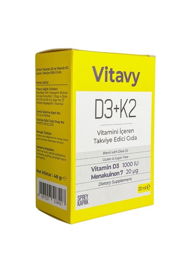 Vitavy D3K2 1000 IU 20 Mcg Sprey 140 Puff 2 x 20 ML