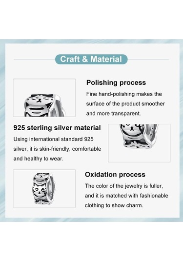 Fastbuy S925 Ayar Gümüş Platin Kaplama Sevimli Kedi Silikon Spacer Boncuk Takı Scc3041 Çok Renkli Çok Renkli