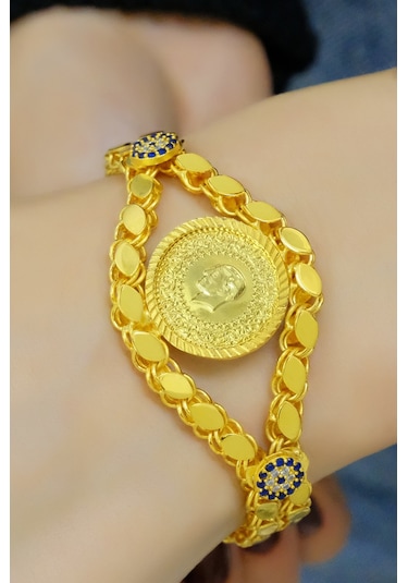 Pullu çeyrekli bileklik