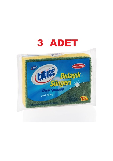 Titiz Ekonomik Bulaşık Süngeri Sarı 3 Adet