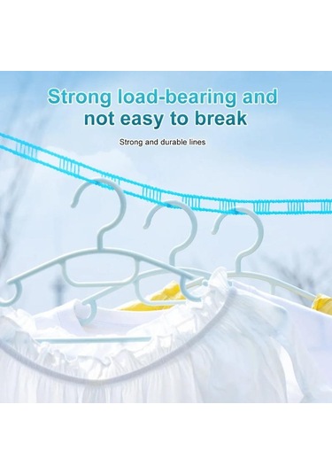 Kalınlaştırılmış Çamaşır İpi Kaymaz Rüzgar Geçirmez Çamaşır Askısı İpi Taşınabilir Ev Çamaşır Malzemeleri Kamp Aksesuarları Rastgele Renk Mavi