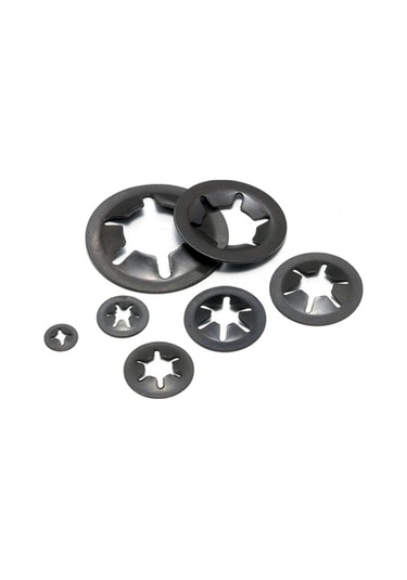 Somun, 20pcs M2 M2.5 M3 M4 M5 M6 M8 M10 M12 Yıldız Kilit Tespit Tutma Halkaları Çiçek Yıkayıcı Klips M4 Siyah + Gümüş