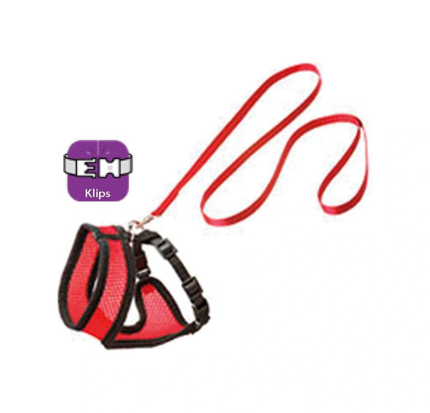 Karlıe Kedi Göğüs Tasma 38cm Kırmızı-siyah