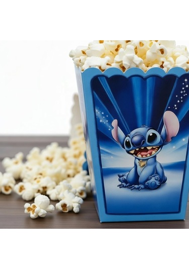 Stitch Mısır Kutusu 8'li Pop Corn Kabı Doğum Günü Parti Süsü