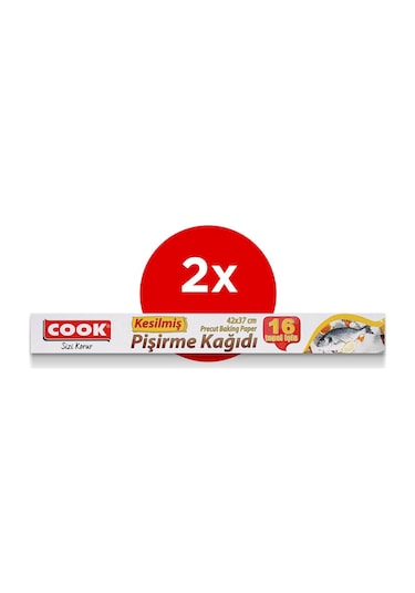 Cook 16'li Kesilmis Pisirme Kagidi 42x37 CM 2'li Paket