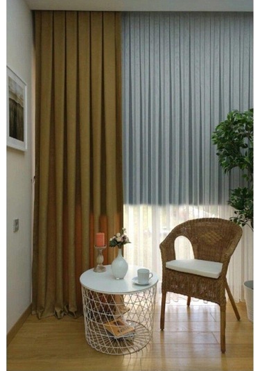 Devetüyü Ada Fon Perde Normal Pile 1'e 2,5 Pile-devetüyü Deve Tüyü