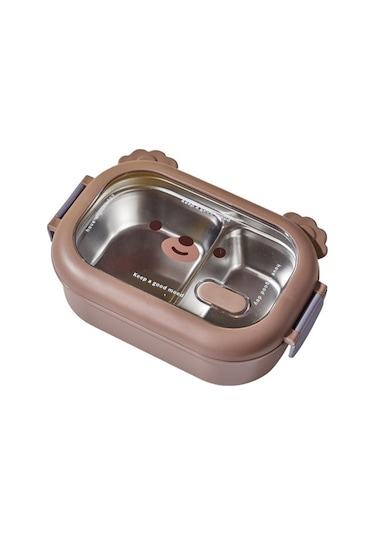 Novahub Çocuk Bento Kutusu - Yeniden Kullanılabilir, Paslanmaz Çelik, 950ml, Kahverengi Çocuk Ve Yetişkinler İçin Uygun, Sızdırmaz, Yalıtımlı Öğle Yemeği Kutusu Kahverengi