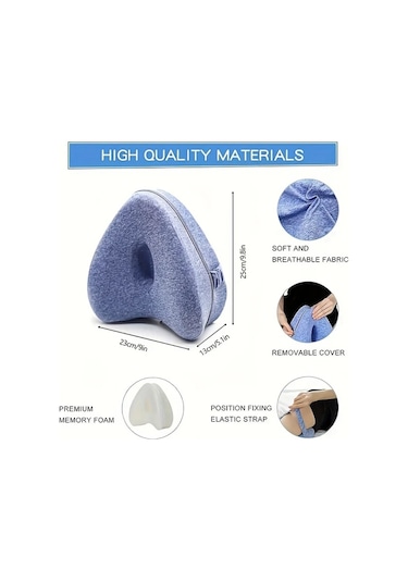 Elmpaly Yan Yatakta Gri Ortopedik Delikli Bacak Yastığı Yüksek Esneklik Nefes Alabilir