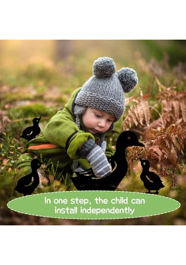 4'lü Sette Ördek Ailesi Bahçe Dekorasyonu Dış Mekan Bahçe Dekoru Metal Figürler Siluet Süsler